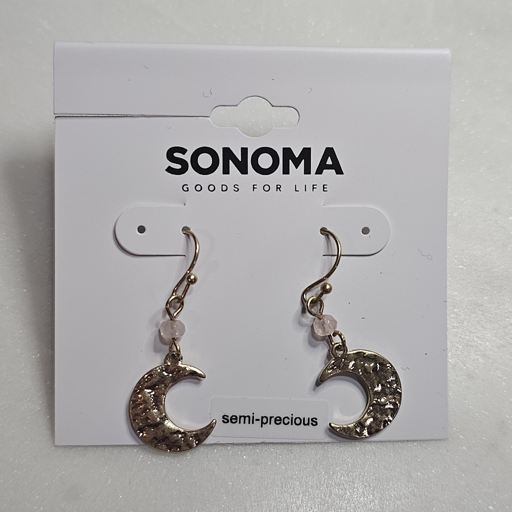 Sonoma Gold-tone Textured Moon Earrings
